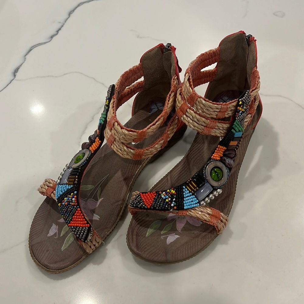Ladies beaded sandals